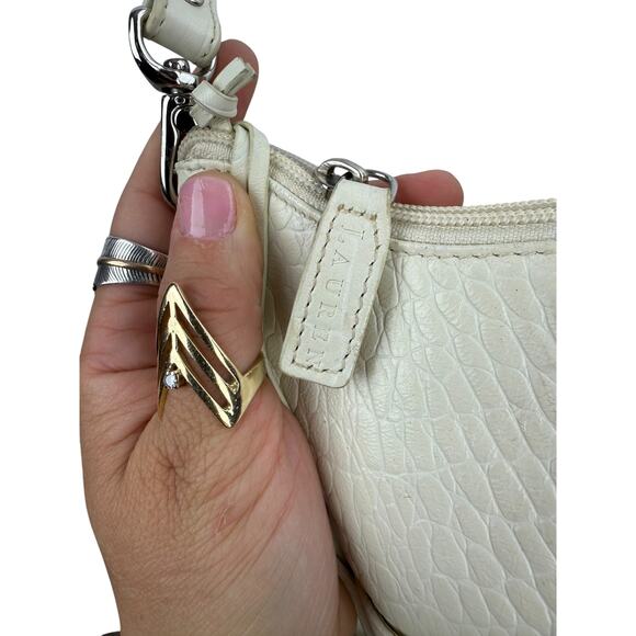 Y2K LAUREN RALPH LAUREN white crocodile leather small shoulder bag - Picture 5 of 7